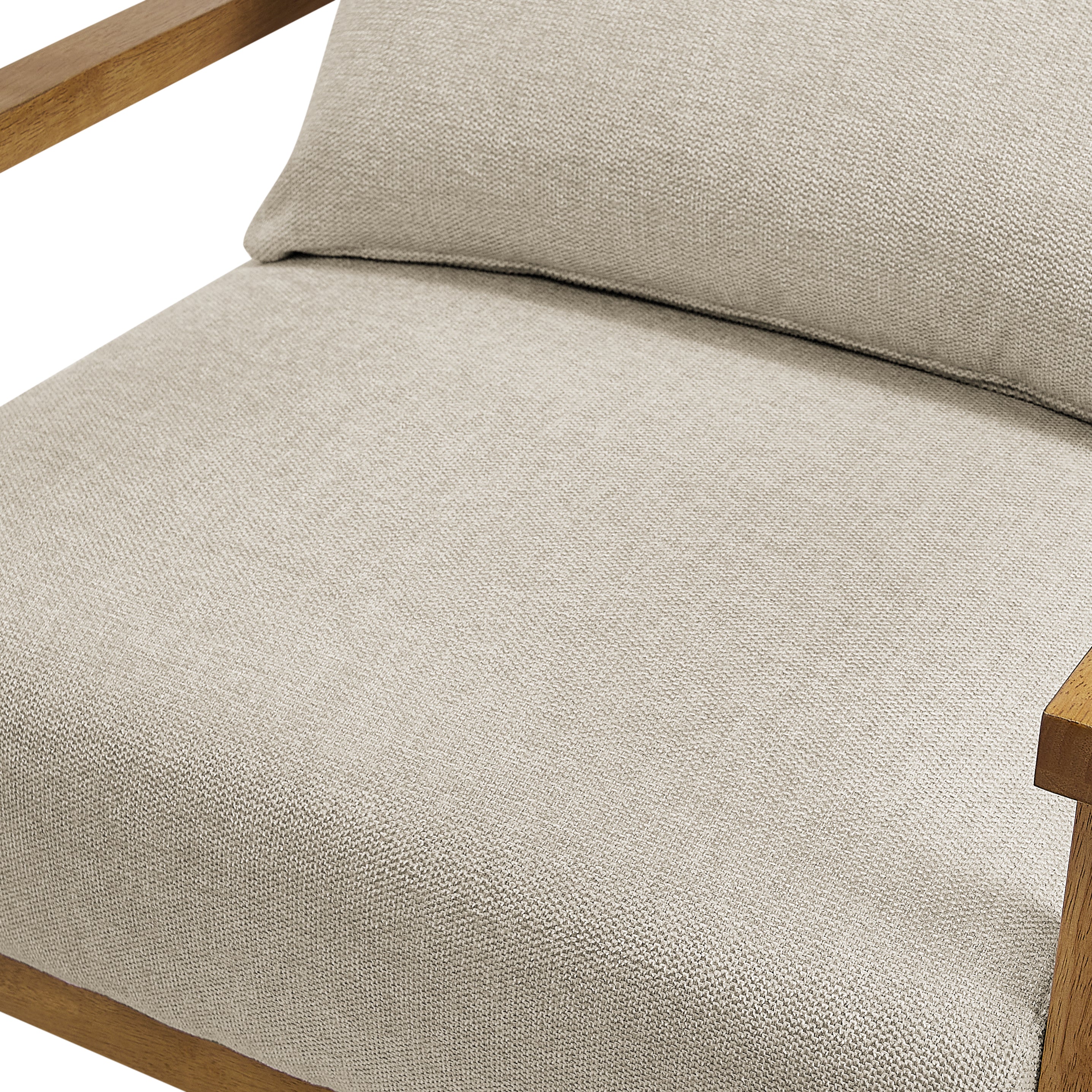 Reagan Wood Arm Accent Chair with Lumbar Pillow