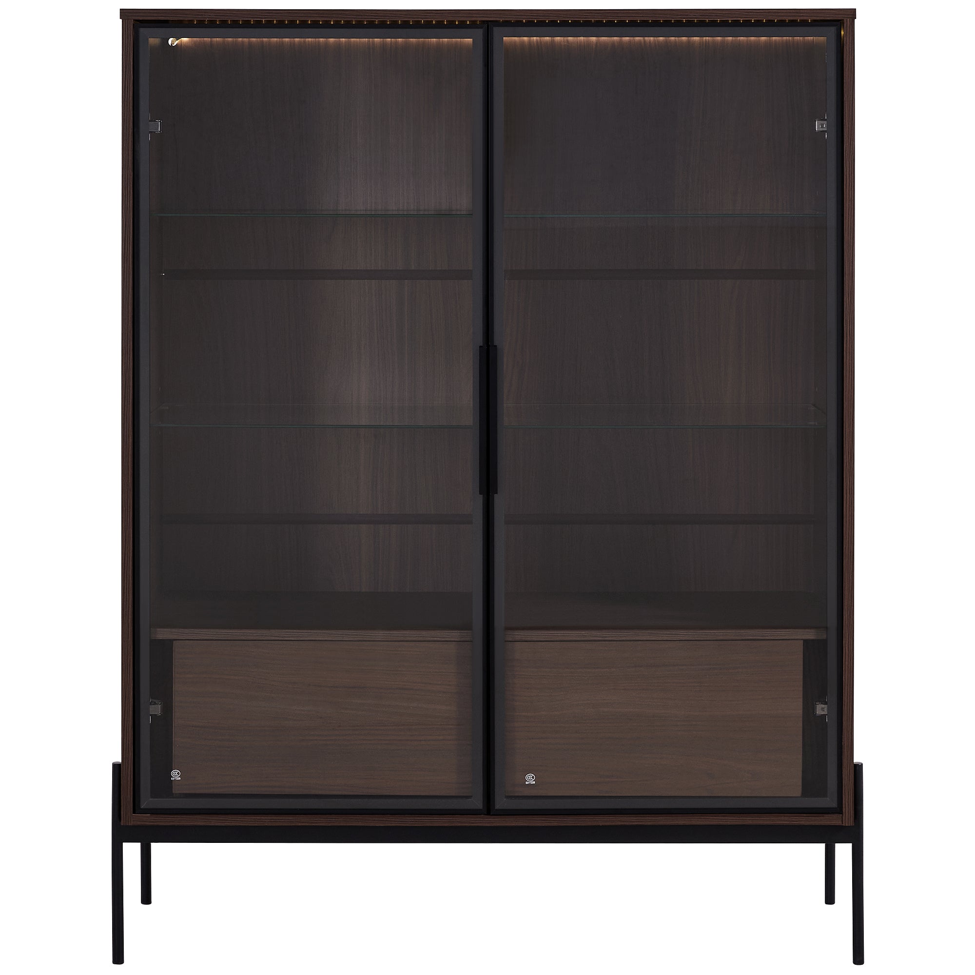 51.2'' Freestanding Display Cabinet with 2 Storage Drawers