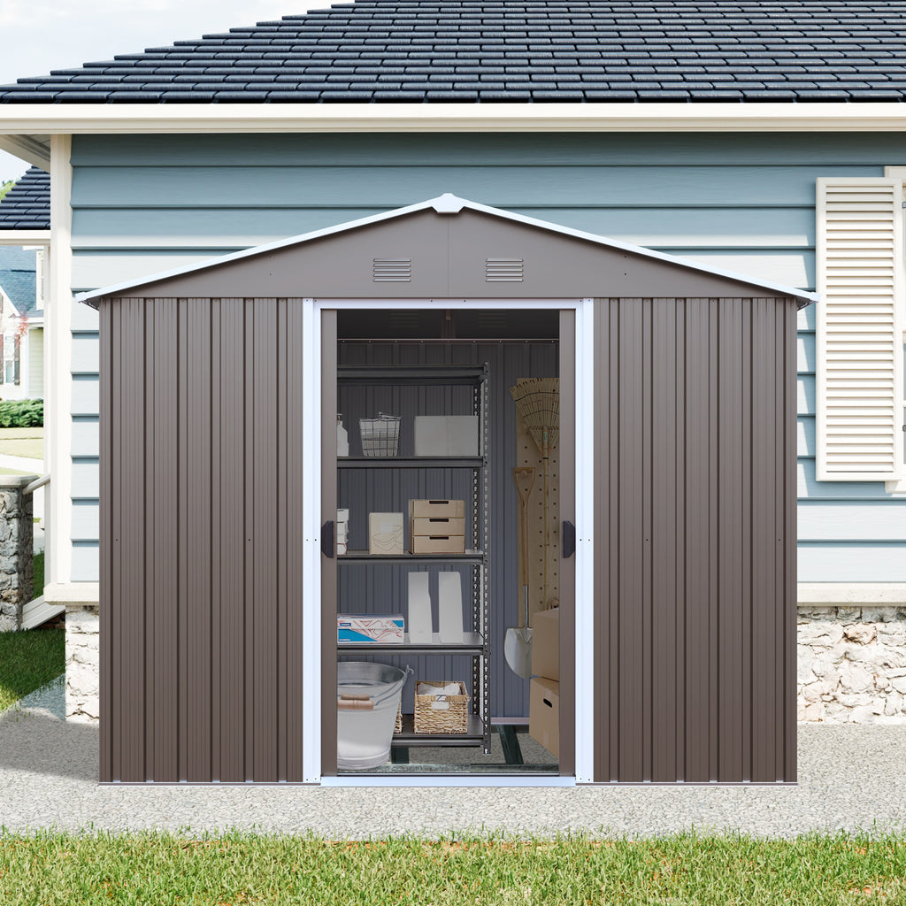8ft x 4ft Outdoor Metal Storage Shed With Window