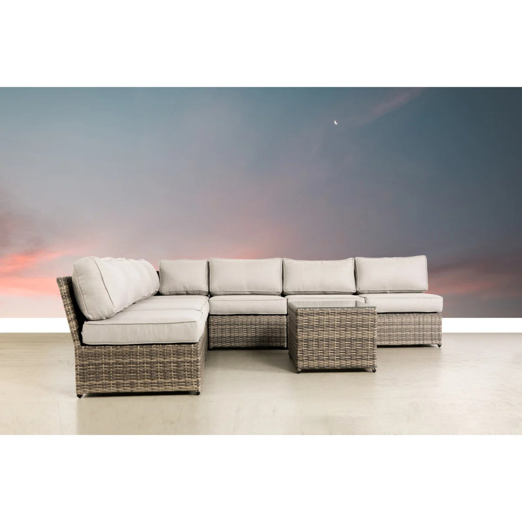 Fully Assembled 6-Person Wicker Patio Seating Group with Cushions