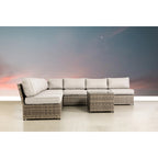 Fully Assembled 6-Person Wicker Patio Seating Group with Cushions