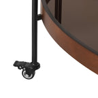 Oval 2 Shelf Dark Kitchen Cart