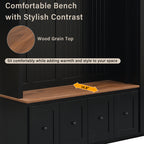 Vibe Haus 78.7"H Entryway Hall Tree with Storage Bench