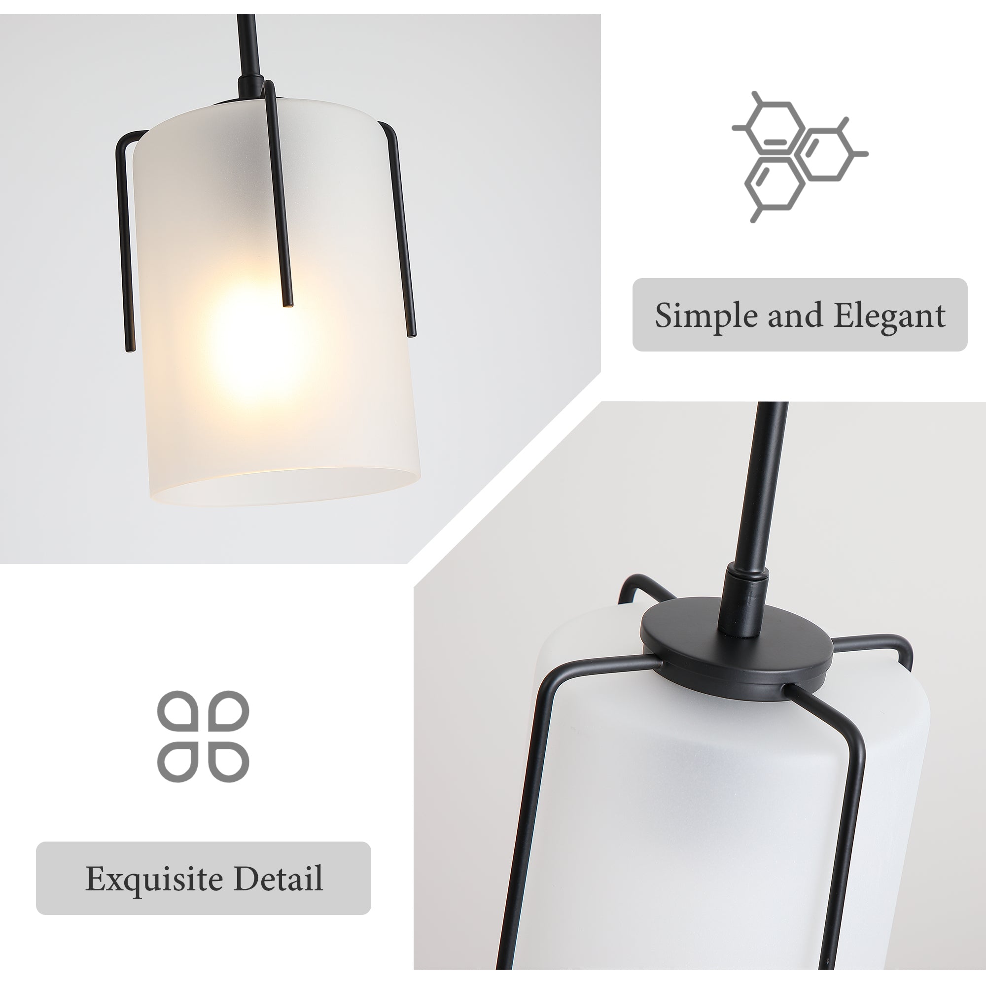 Modern Adjustable Cylindrical Pendant Light, Milky