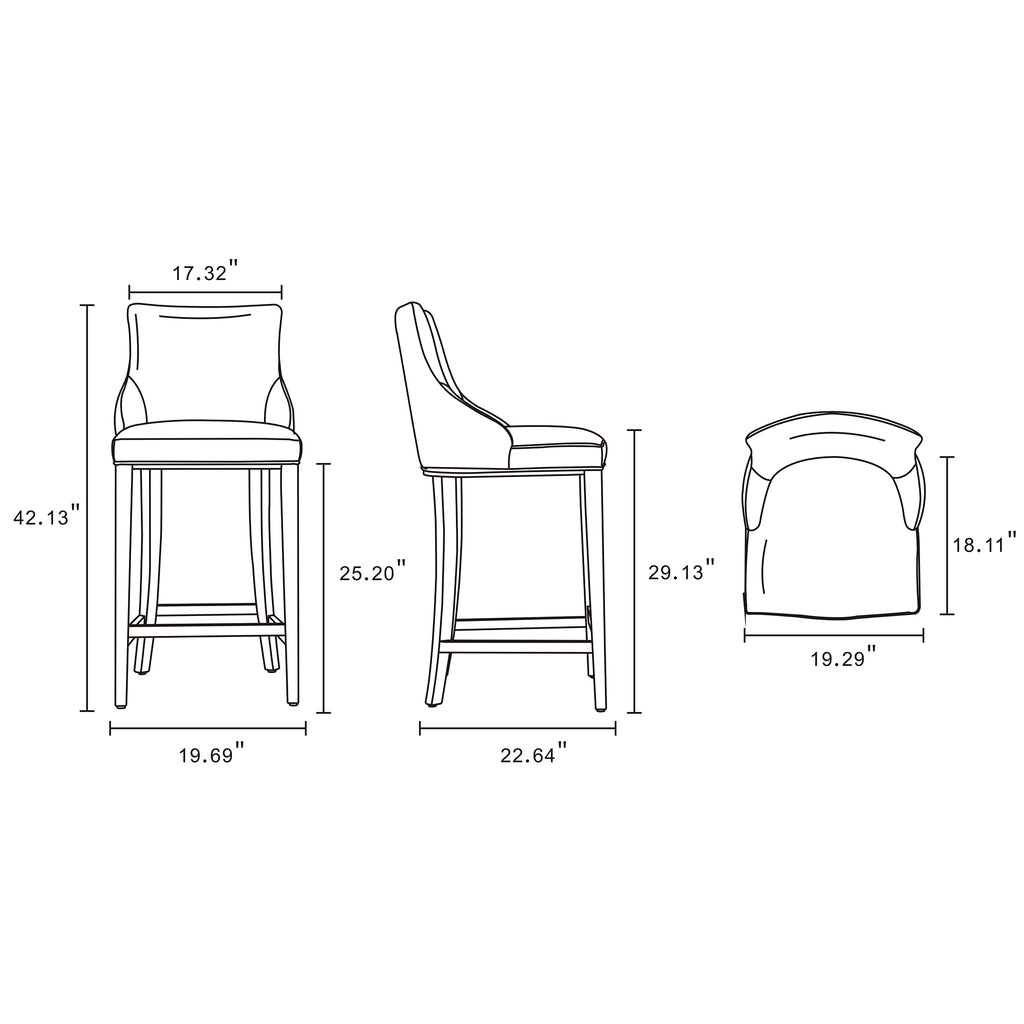 Shubert Wood Upholstered Barstool