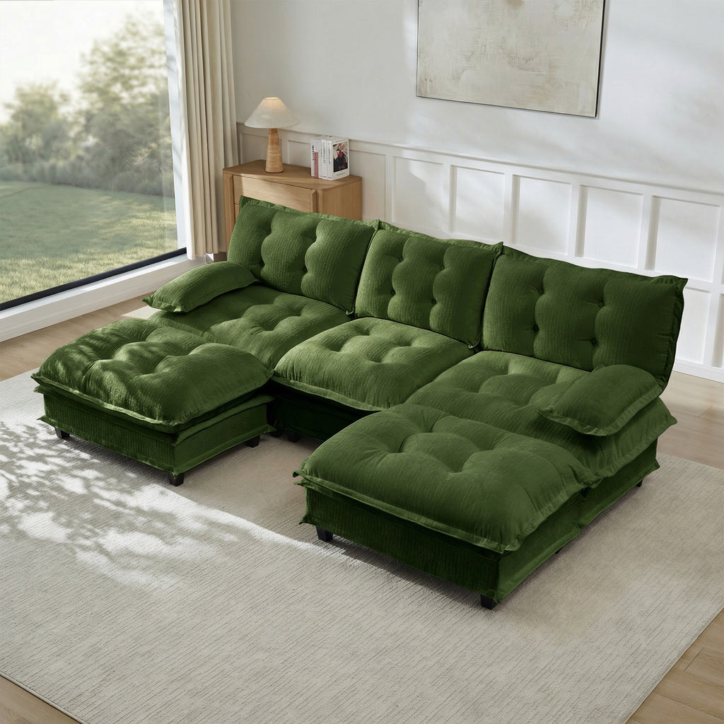 107" U Shaped Modern Sofa Modular Sectional Cloud Couch