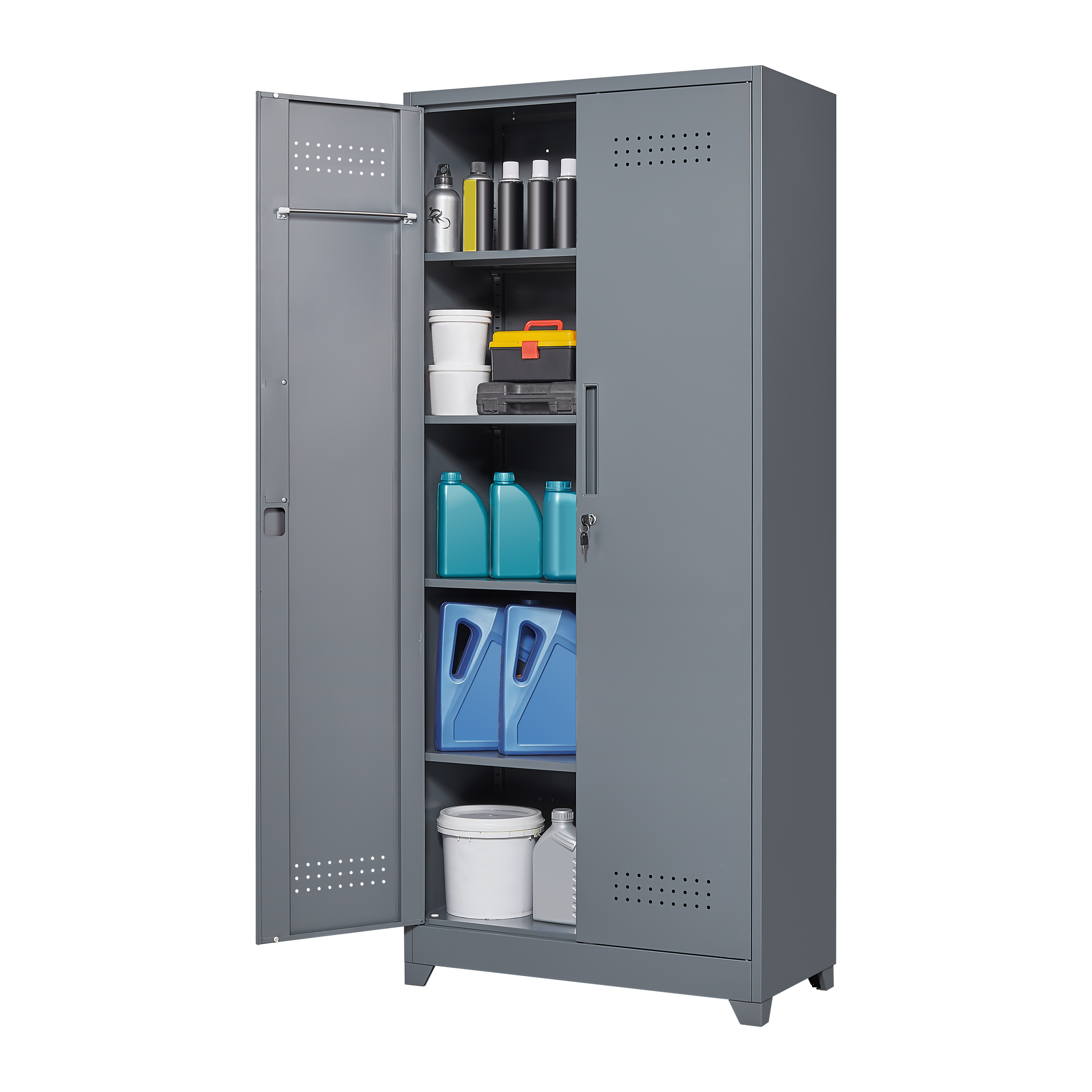 Gray And Heavy Duty Storage Cabinet