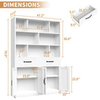 71" H Metal Bookcase with 2 Doors & 2 Drawers