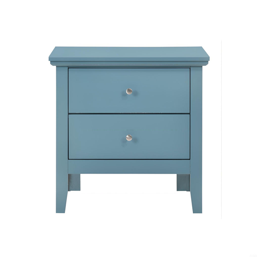 Teal Elegance Nightstand With Drawers