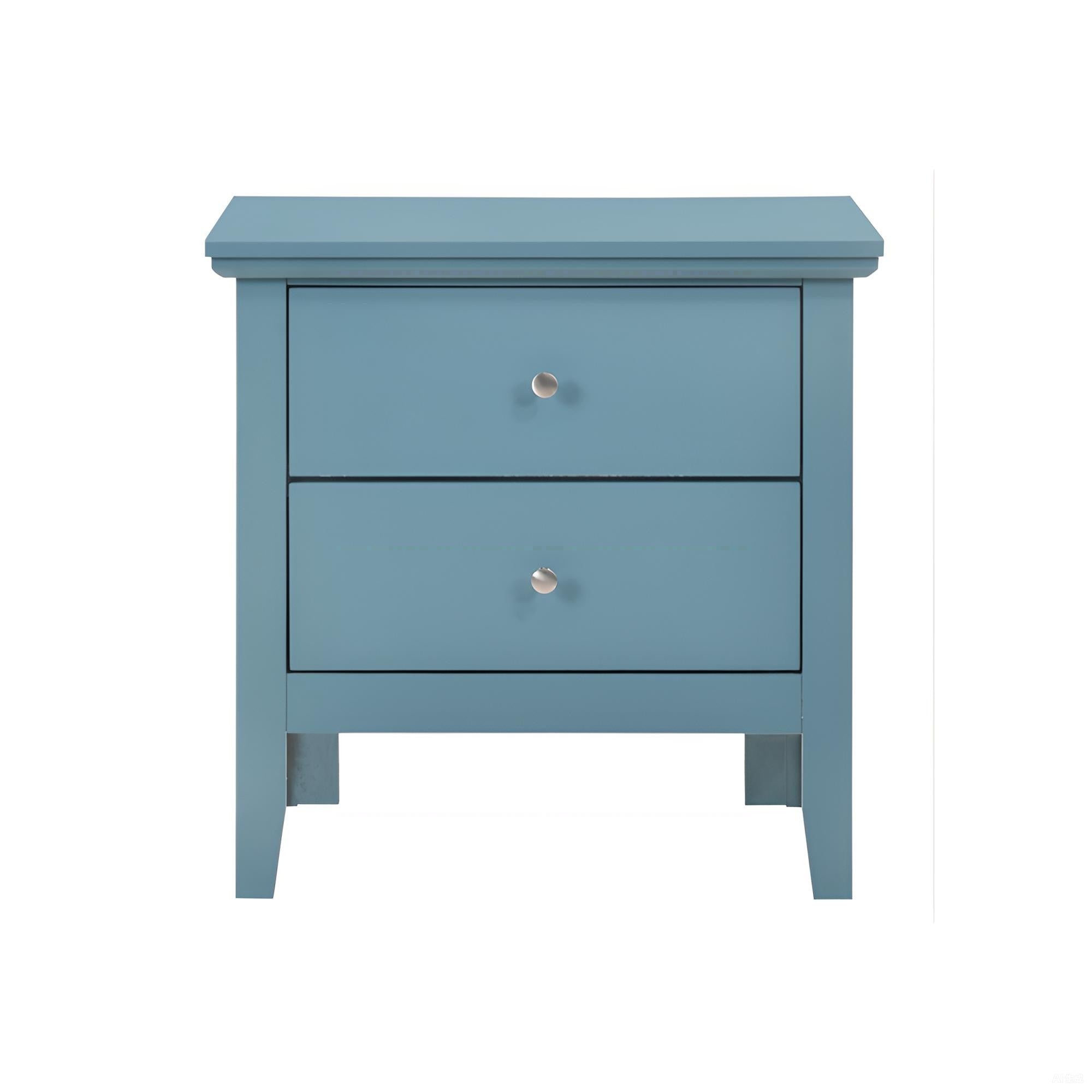 Teal Elegance Nightstand With Drawers