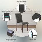 Upholstery Dining Chair Set of 2 in Grey and Brown