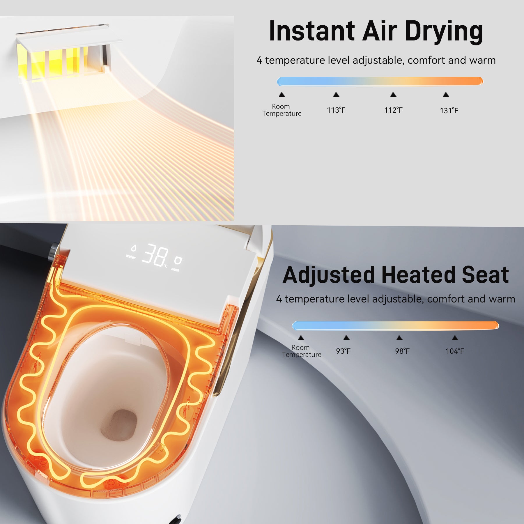 Modern Smart Toilet With Bidet and Auto Features