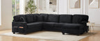 Sectional Sofa U-shaped Sectional with Movable Ottoman