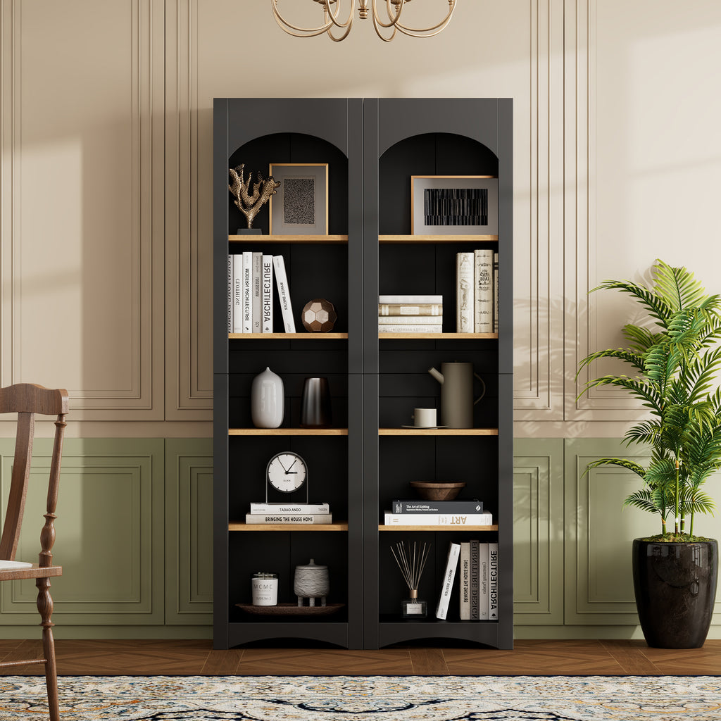 ON-TREND Free Standing 5 Tier Bookshelves Set of 2