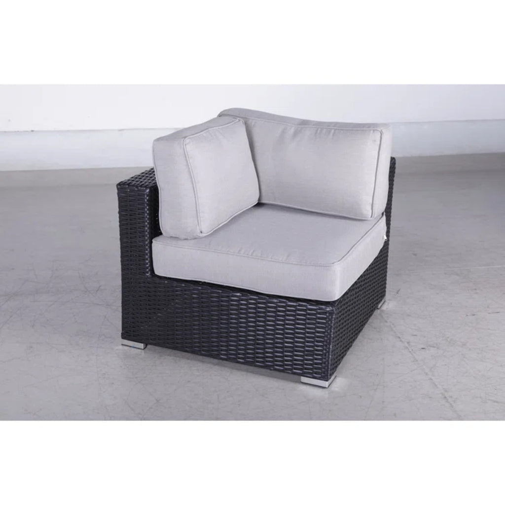 LSI Fully Assembled 94" Wicker Patio Sectional with Weather-Resistant Cushions