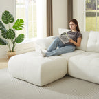 Large Modern 3-Seater Chenille Sofa