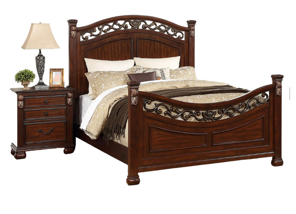 Luxurious Queen Size Bed 2x Nightstands 3pc Bedroom Set