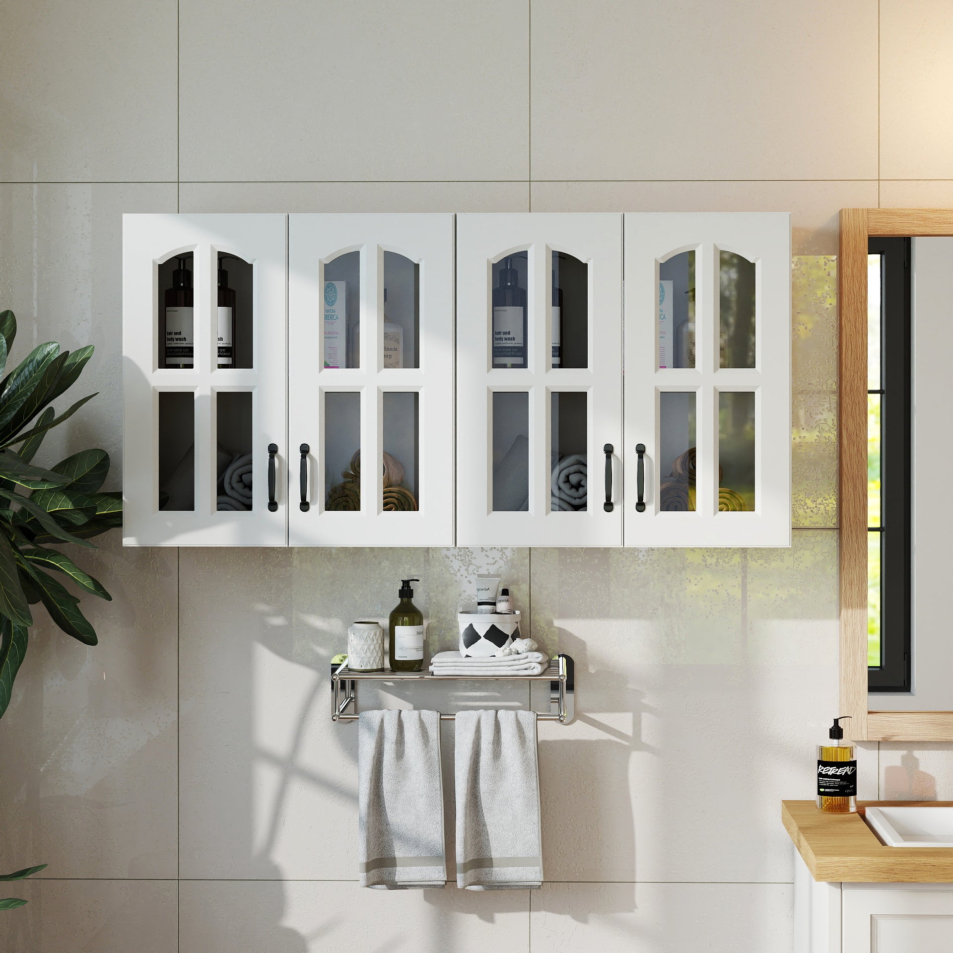 Wall Cabinet with Glass Doors