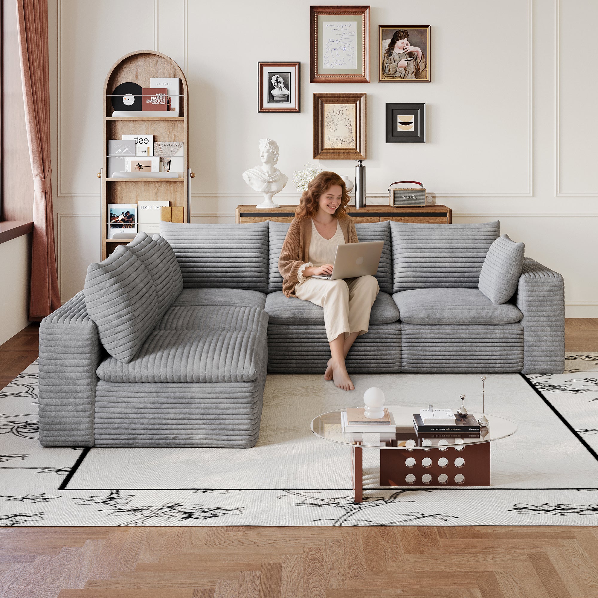 Cloud Sofa in Corduroy Fabric