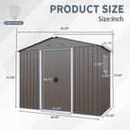 8ft x 4ft Outdoor Metal Storage Shed With Window