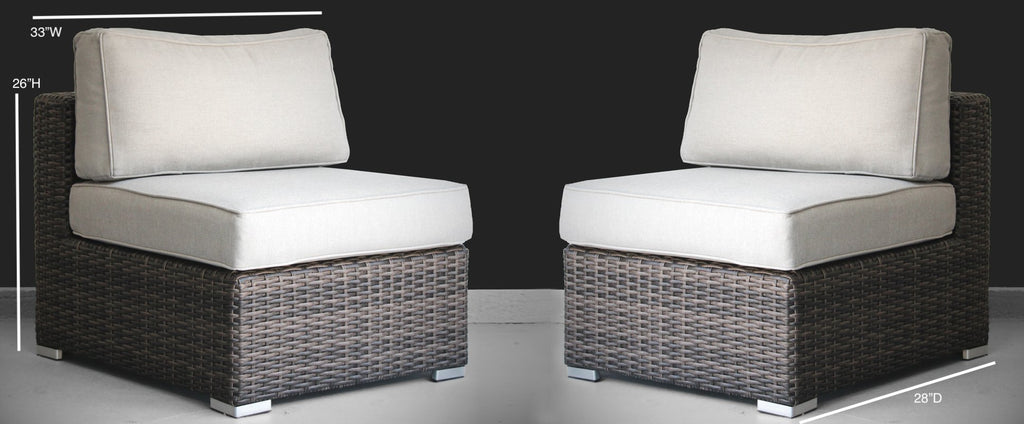 Minnesota Wicker Sectional Armless Seats
