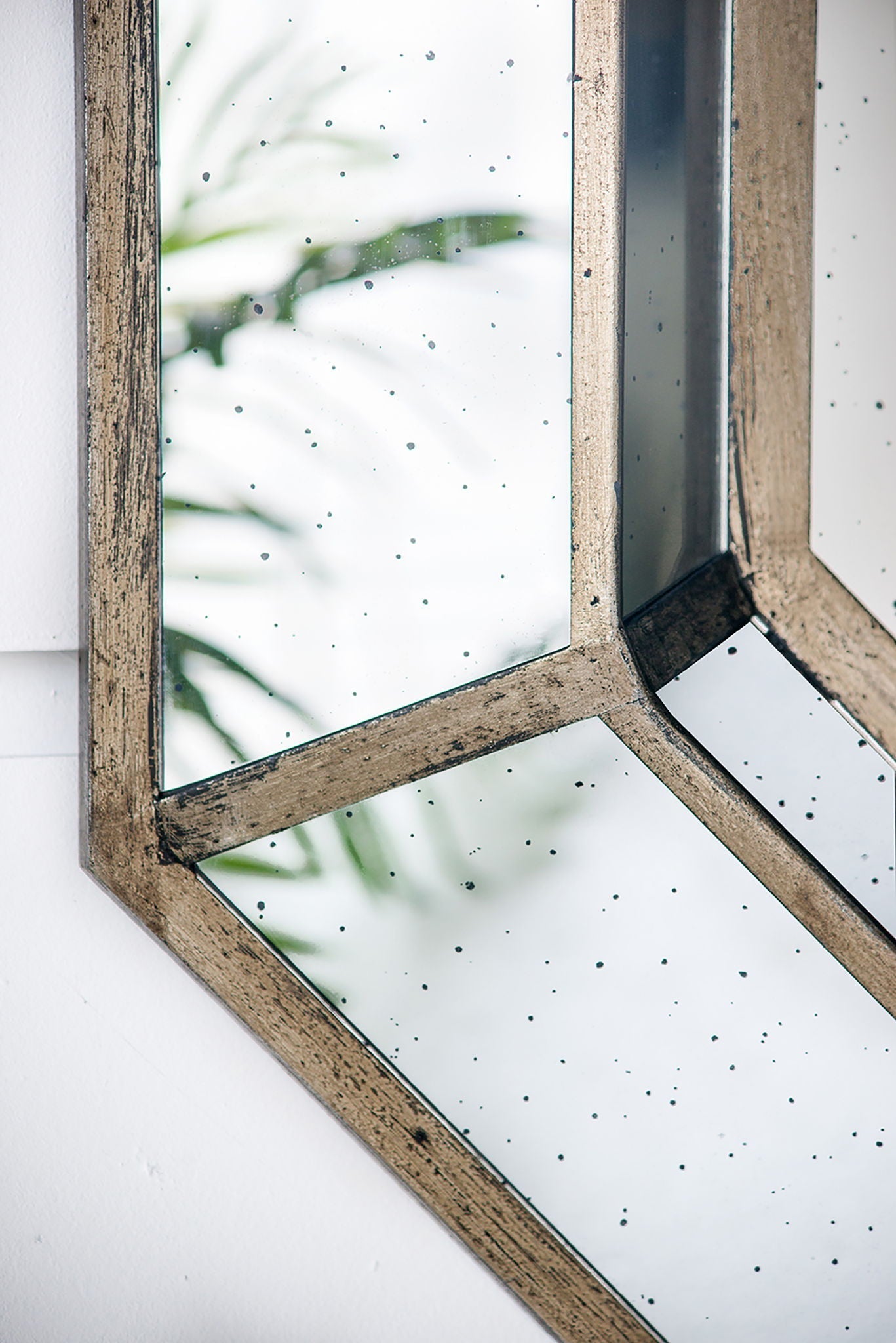 Oversized Octagon Mirror Mid Century Modern Silver