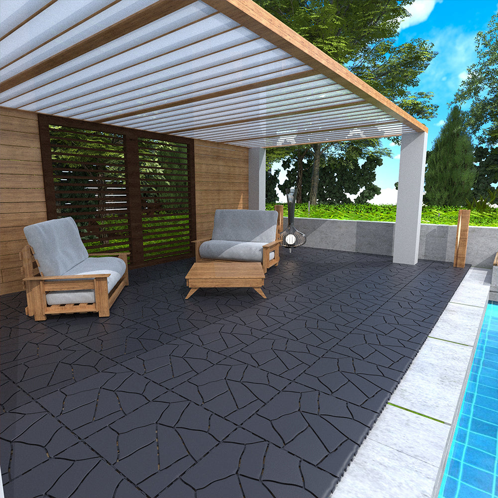 Stone Style 12" Patio Deck Tiles