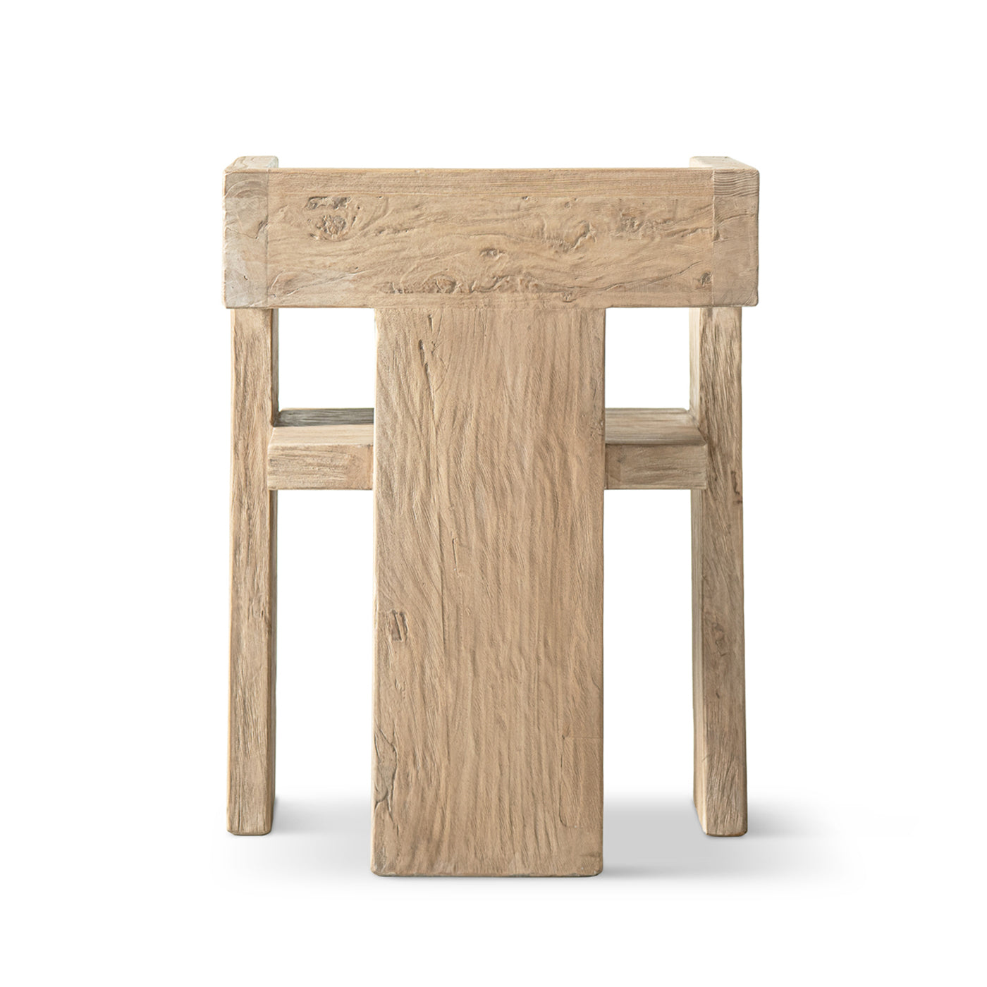 Avenel Solid Reclaimed Elm Sculptural Block Accent Chair