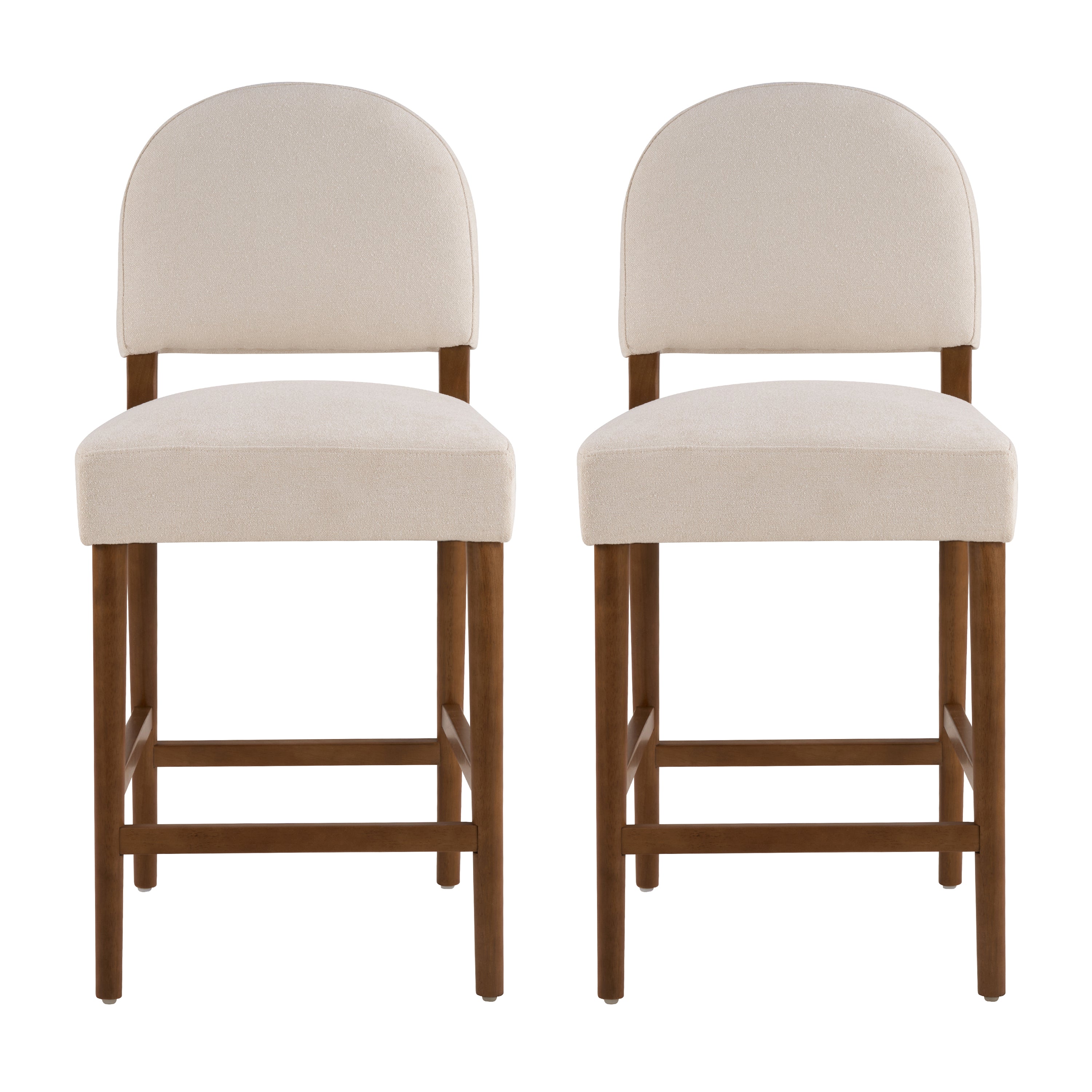 26" Seat Height Fabric & Rubberwood Bar Stool