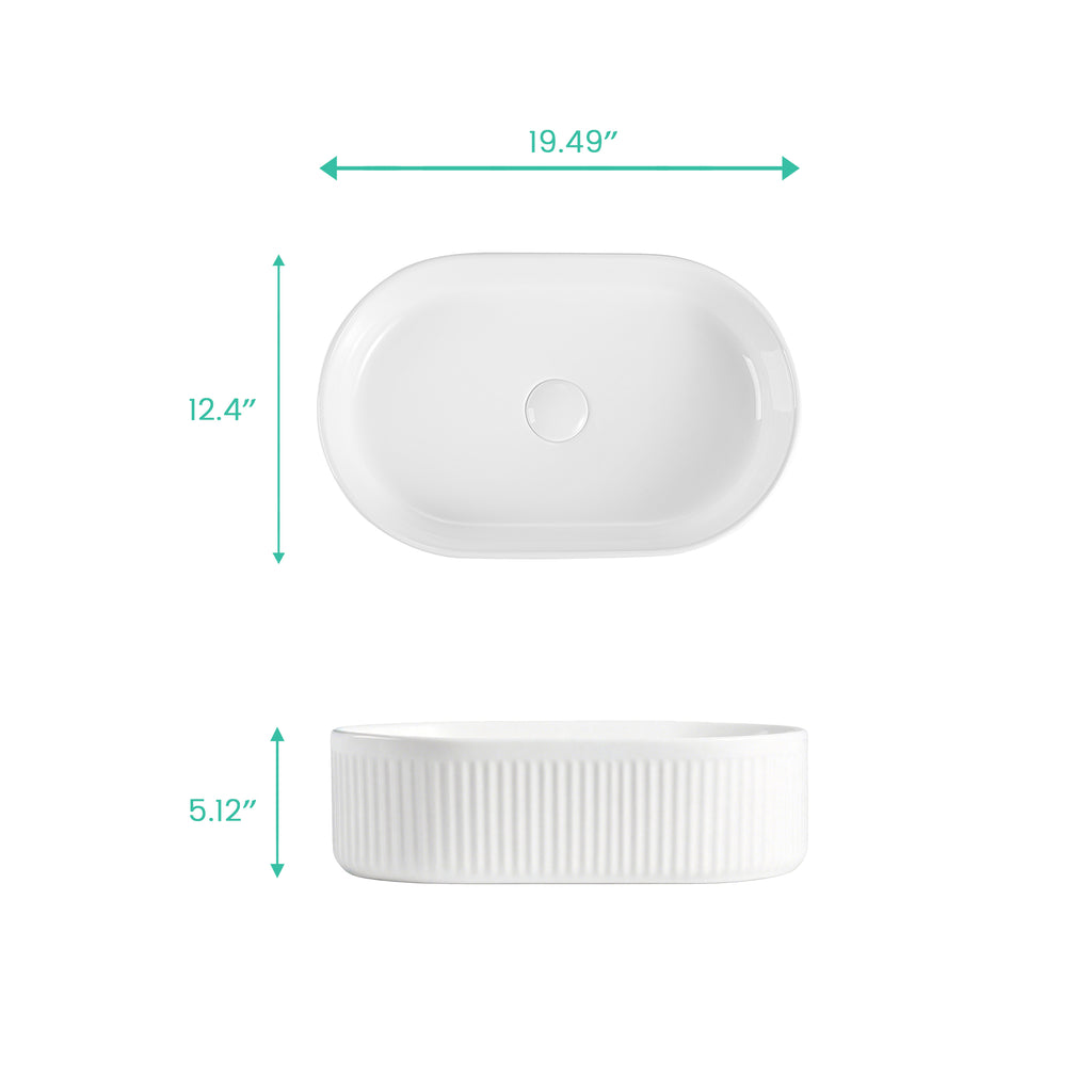 Integrated Oval Bathroom Sink