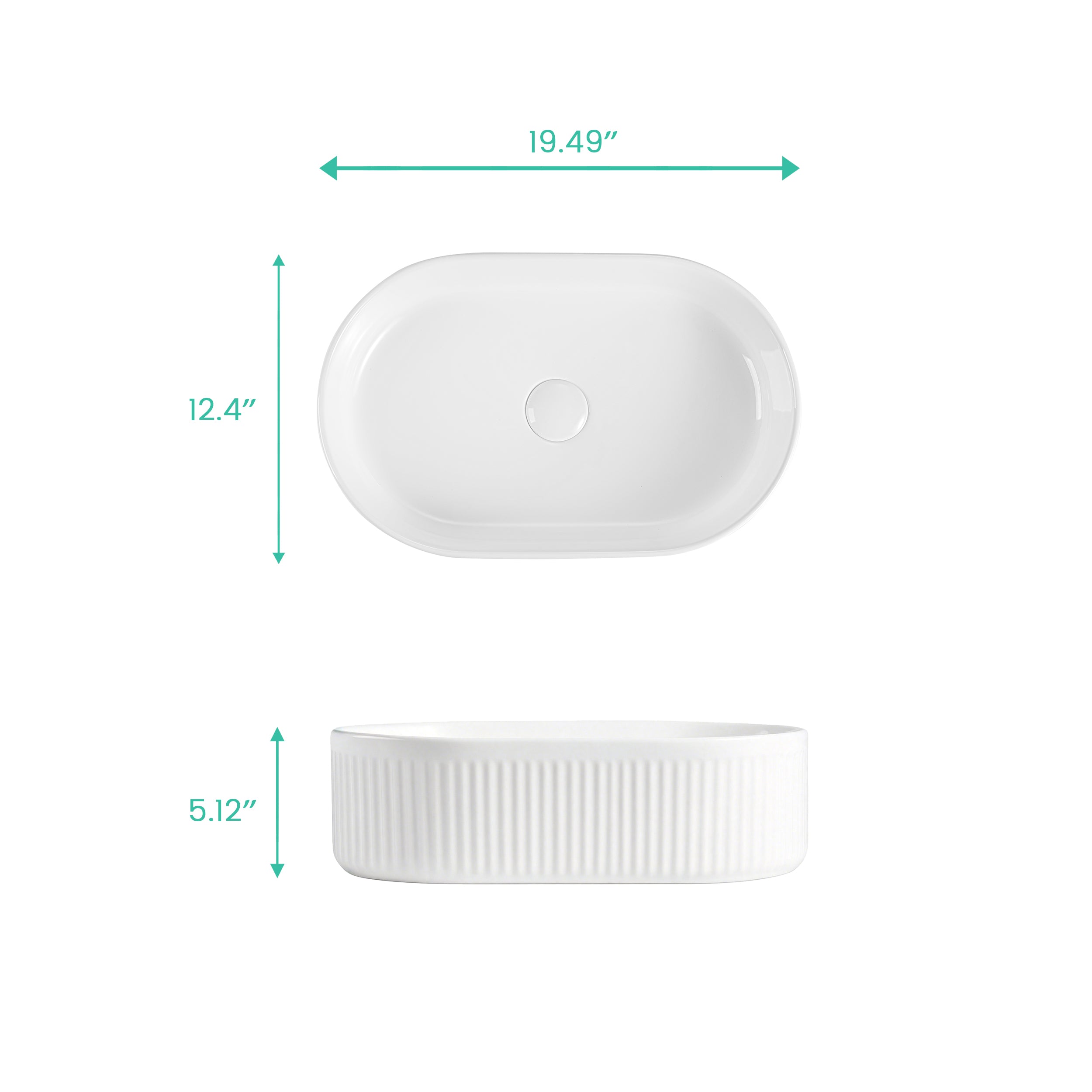 Integrated Oval Bathroom Sink