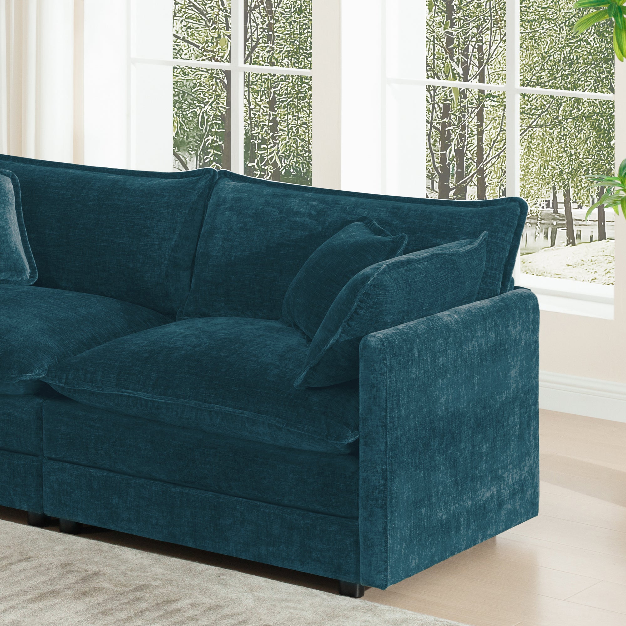 Sofa Set of 2 Chenille Couch, 2+3 Seater Sofa Set
