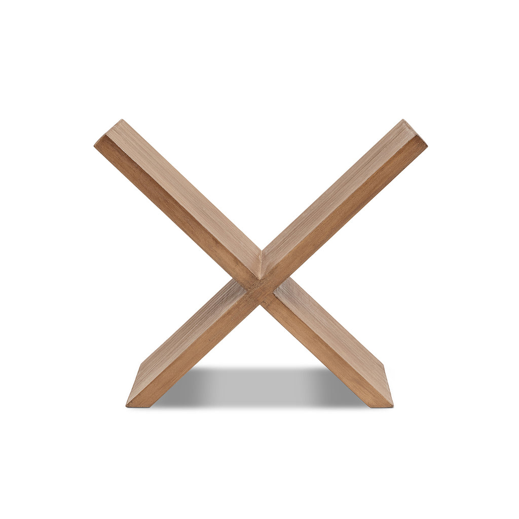 Otto 9-Inch Tall X-Shaped Wood Display Shelf, Medium Brown