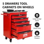 5 Drawers Multifunctional Tool Cart with Wheels
