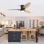 56 Inch Modern Design Flush Mount Ceiling Fan with Light and Remote Control