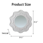 31.5 Inch Wavy Flower Wall Mirror