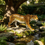 Realistic Leopard Garden Statue