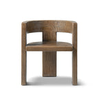 Soren Solid Reclaimed Elm Sculptural Accent Curved Dining Chair