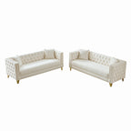 Chesterfield Velvet Sofa 3+3 Seater