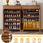 5-Tier Shoe Storage Cabinet with Louvered Doors and Drawer