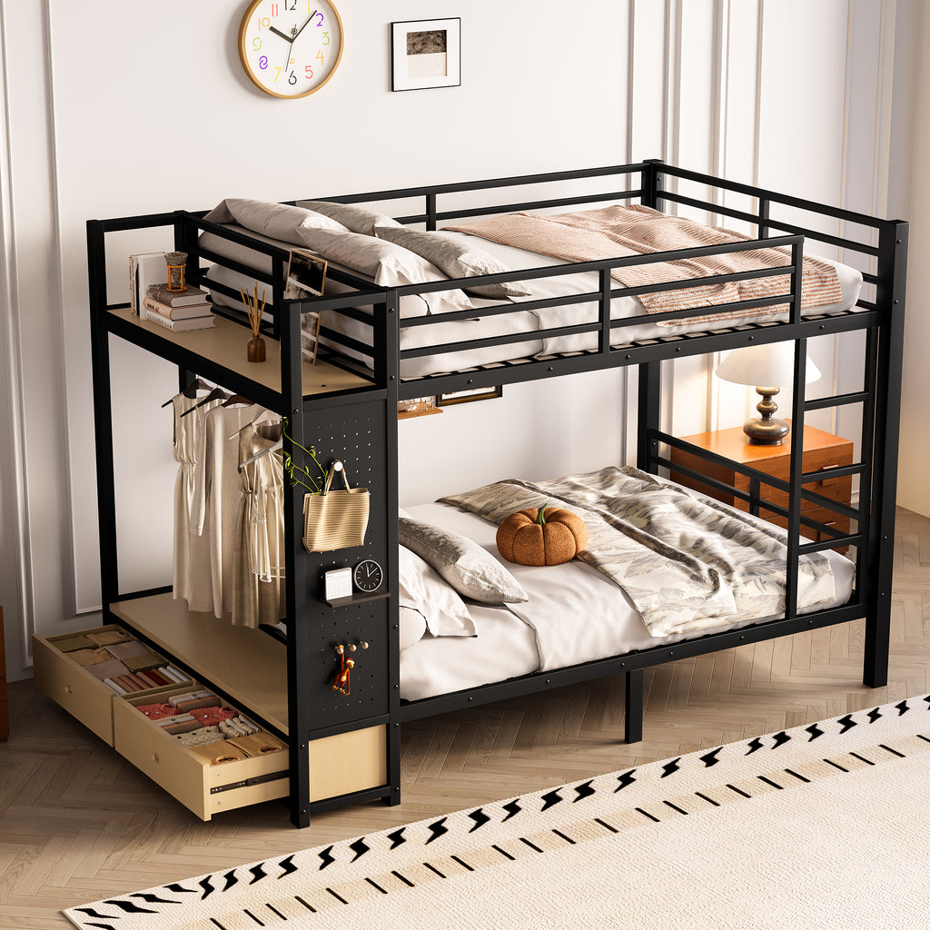 Full Over Full Size Metal Bunk Bed for Teens