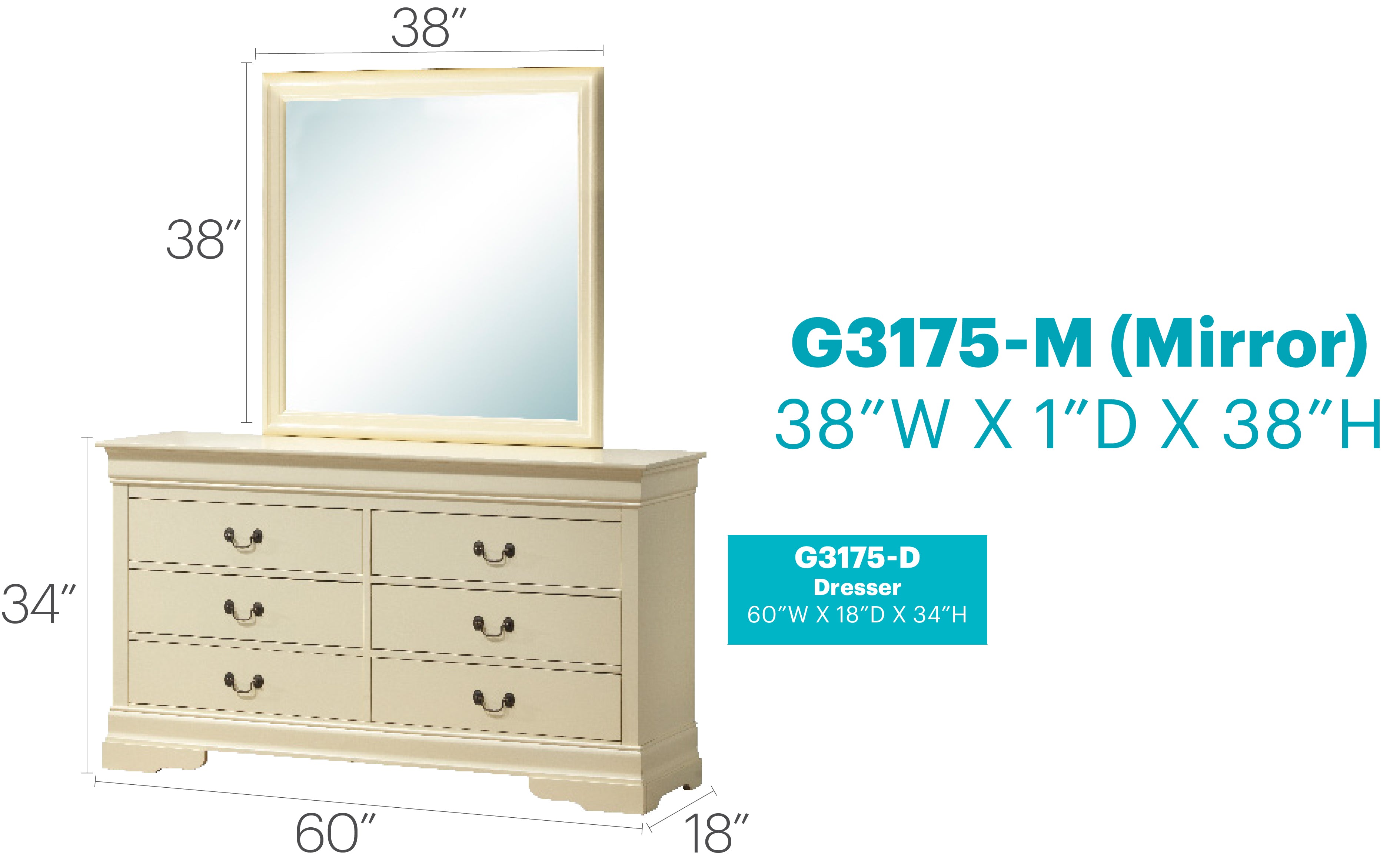Louis Phillipe G3175-D Dresser