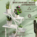 White S-Shaped Plant Stand - 8 Tier Plant Shelf