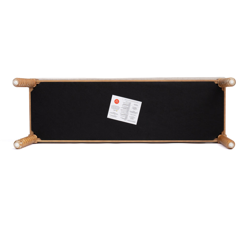 Farmhouse Wooden Storage Bench with Soft Cushion – Turned Spindle Legs