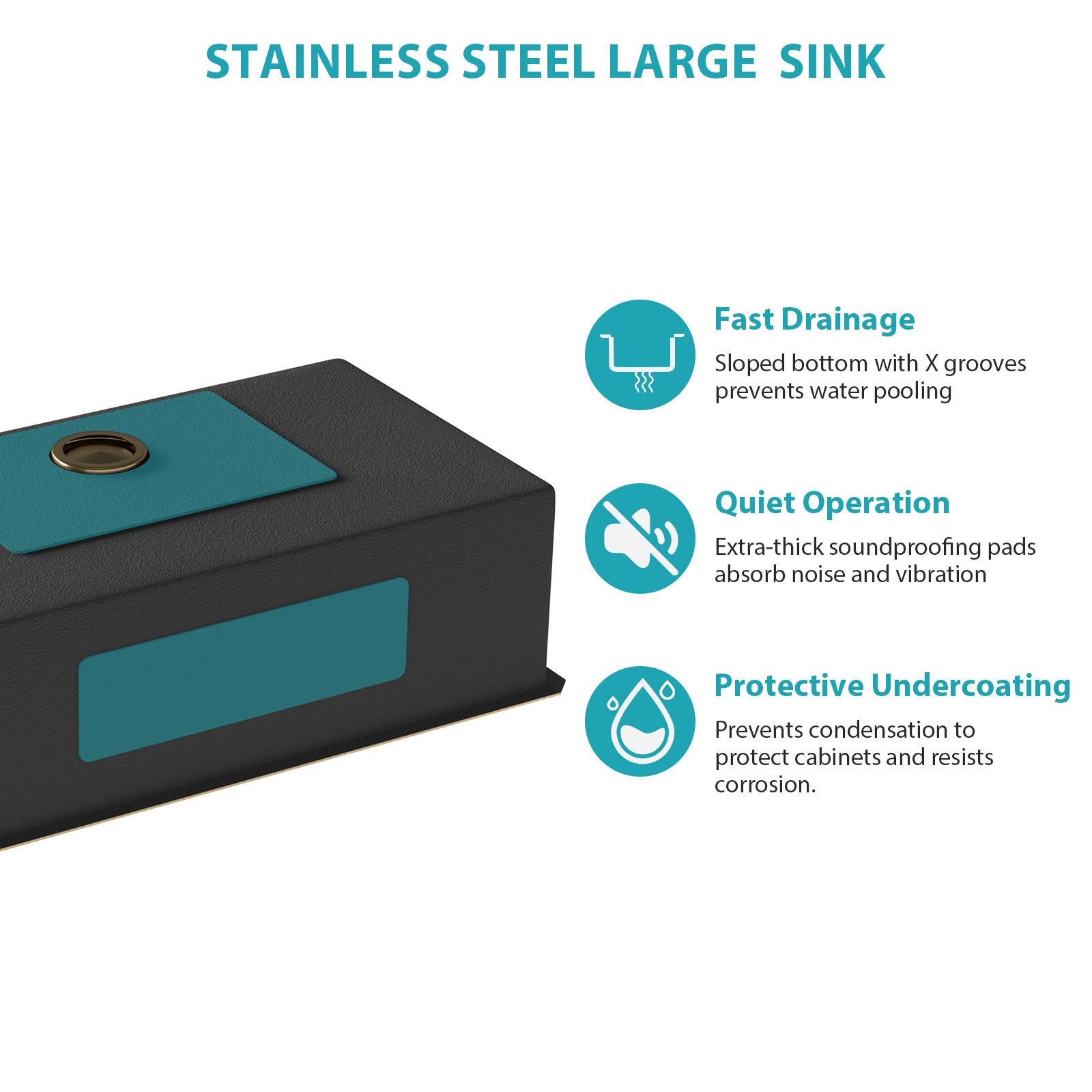 30"x18"x9" Gunmetal Kitchen Sink