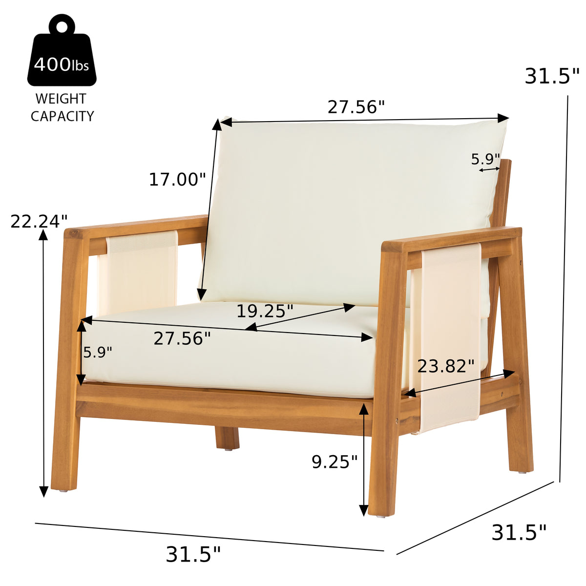 4-Piece Outdoor Sofa Set with Cushions