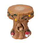 Squirrel Tree Stump Stool Garden Statue