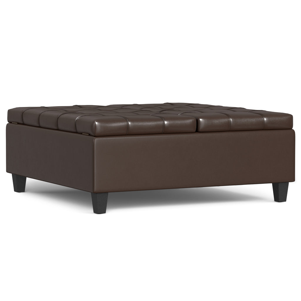 Harrison 40 Inch Wide Large Square Coffee Table Storage Ottoman