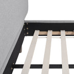 Diego Low Upholstered Platform Bed, Queen, Light