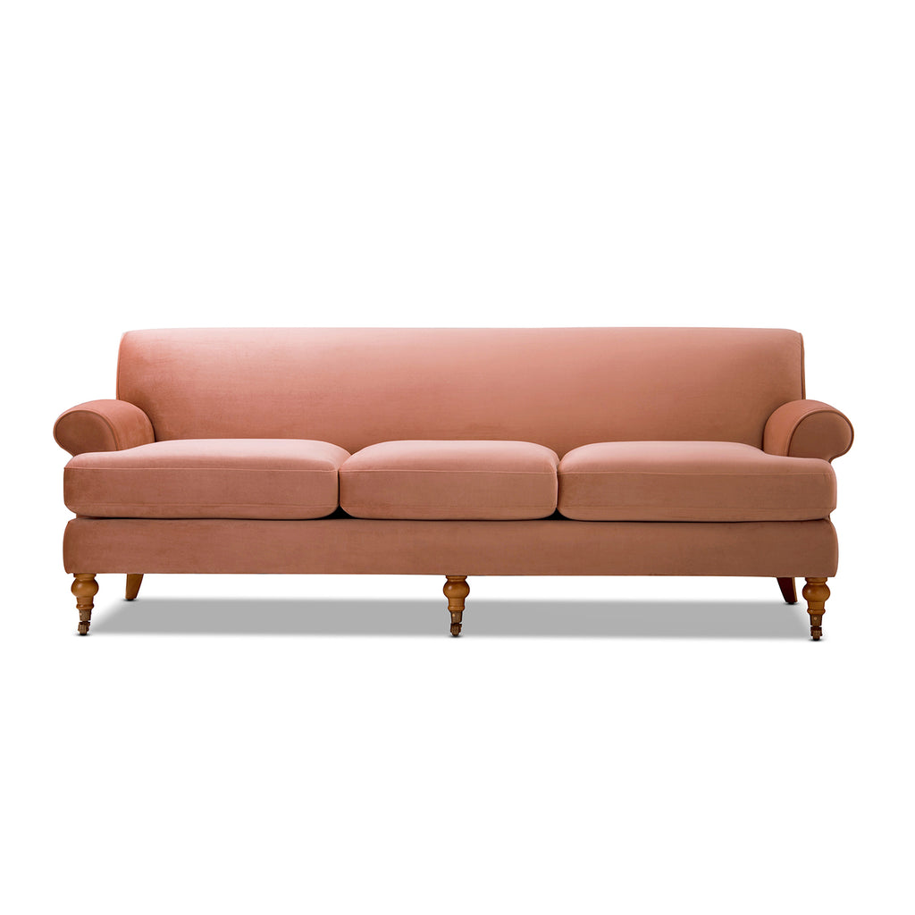 Alana Lawson Three-Cushion Tightback Sofa, Peach